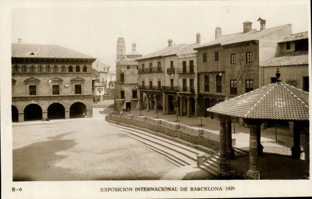 Plaza Mayor — Internationale Ausstellung Barcelona 1929 — Verlag E. J. B. - Vorderseite