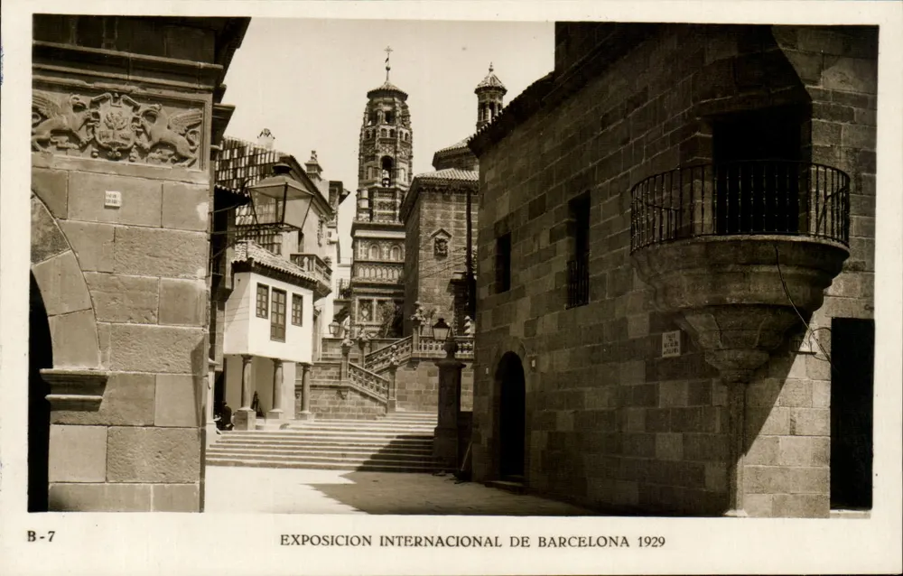 Gradas de Santiago de Compostela — Internationale Ausstellung von Barcelona 1929 — Editorial Fotográfica, Barcelona, n° B-7 - Vorderseite