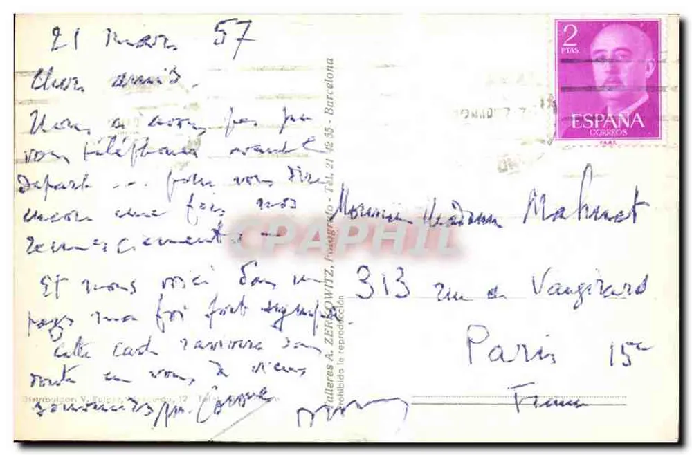 Palma (Mallorca) — Mühle 'Jack El Negro' — Verlag Zeller & Witz, Nr. 523 - Rückseite