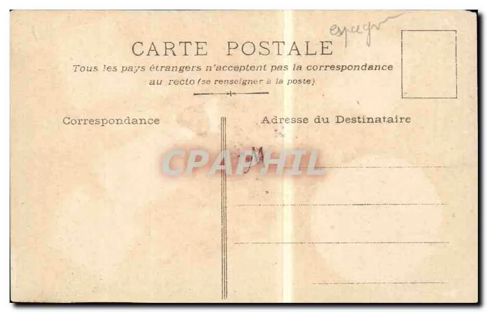 Fleurs et timbres espagnols — éditeur non visible, n° de série non lisible - Verso
