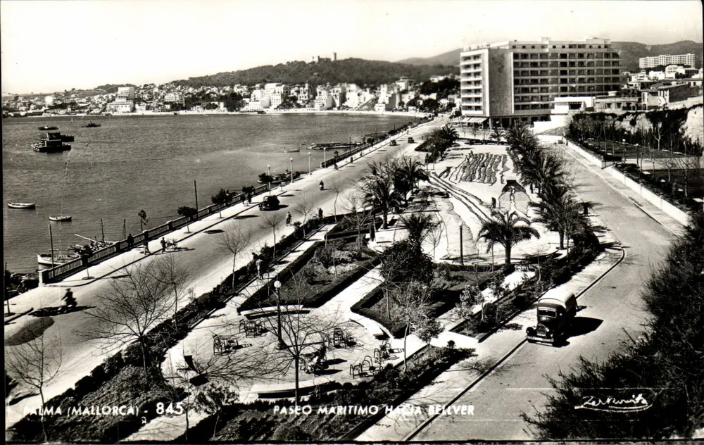 Palma (Mallorca) — Paseo Marítimo in Richtung Bellver — Verleger Zerkowitz, Nr. 845 - Vorderseite