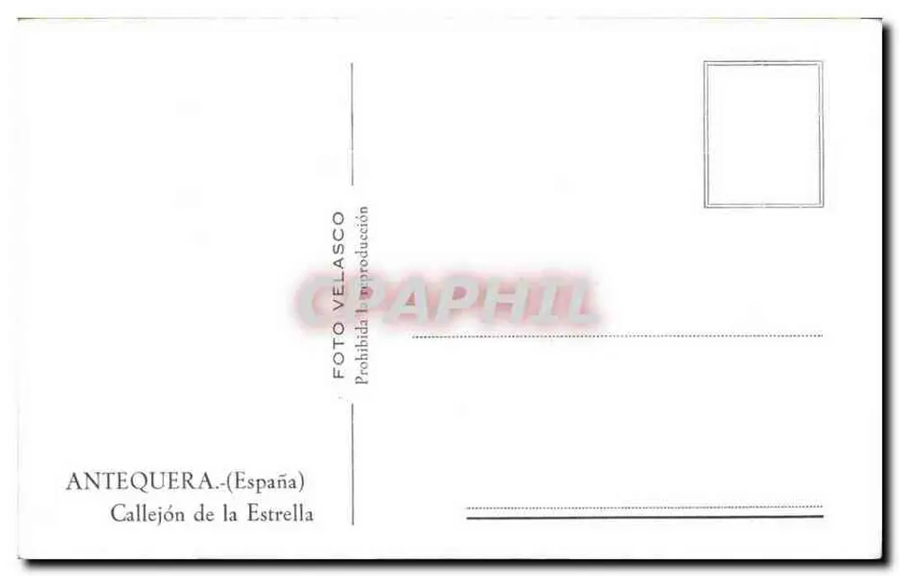 Antequera — Callejón de la Estrella — Foto Velasco - Rückseite