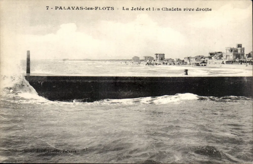 Palavas-les-Flots — A Ponte e os Chalets na margem direita — J. Claparède, Palavas - Frente