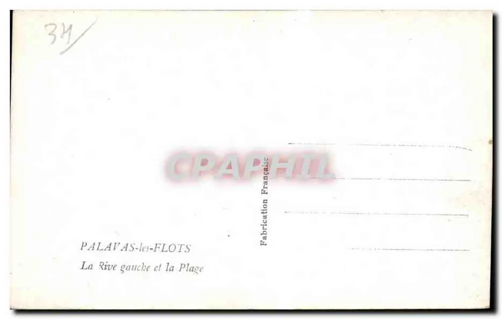 Palavas-les-Flots — A Riva esquerda e a Praia — Fabricação Francesa - Verso