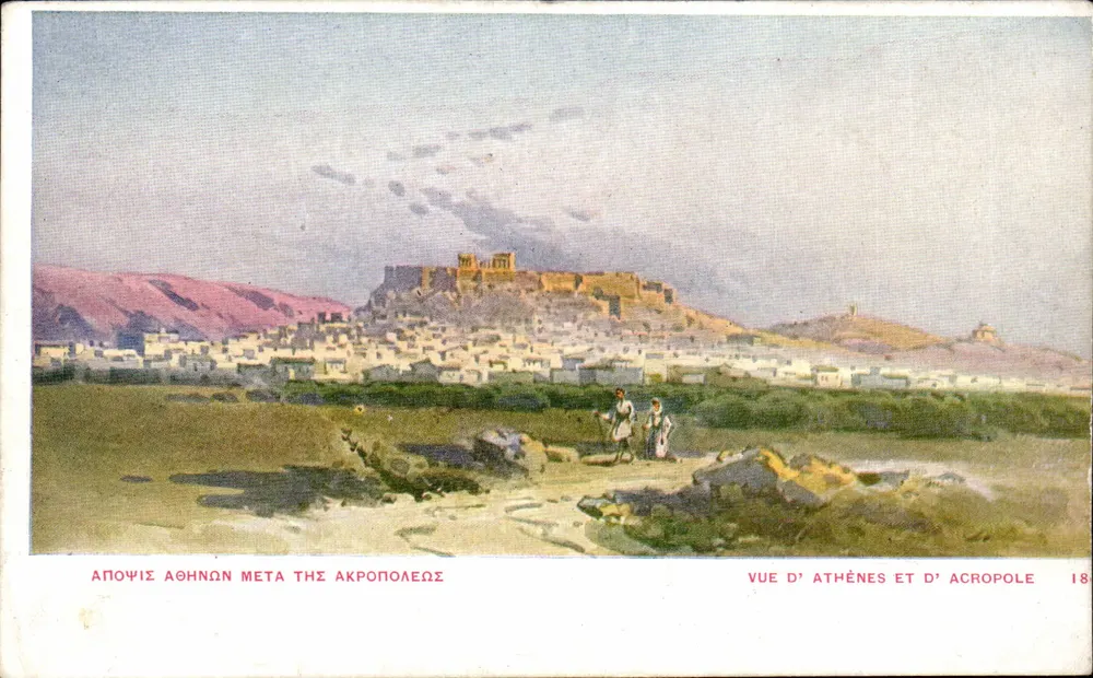Athene en de Akropolis — panoramische weergave — Uitgever Zeta-Apollon, n°18 - Voorkant