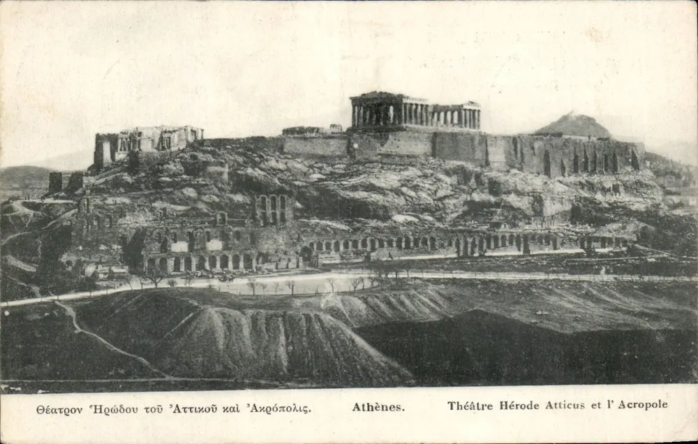 Athens — Theatro Hérodé Atticus und die Akropolis — Verlag unbekannt - Vorderseite