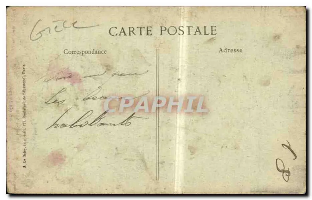 Monastir — Un viejo mendigo — Visé, París N° 1630 - Reverso