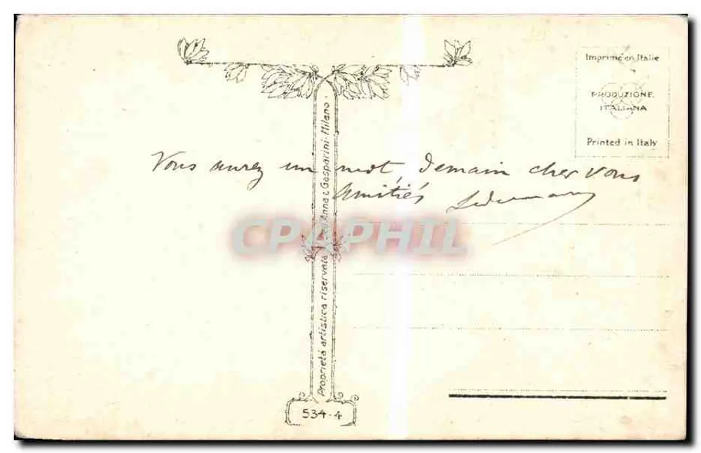 Mulhouse — Strasbourg — ilustração de dois crianças em um caminho de montanha — editor Gasparrini, n°534-4 - Verso