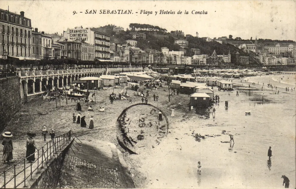 San Sebastián - Playa y Hoteles de la Concha — Ausgabe G. Golarza, San Sebastián - Vorderseite