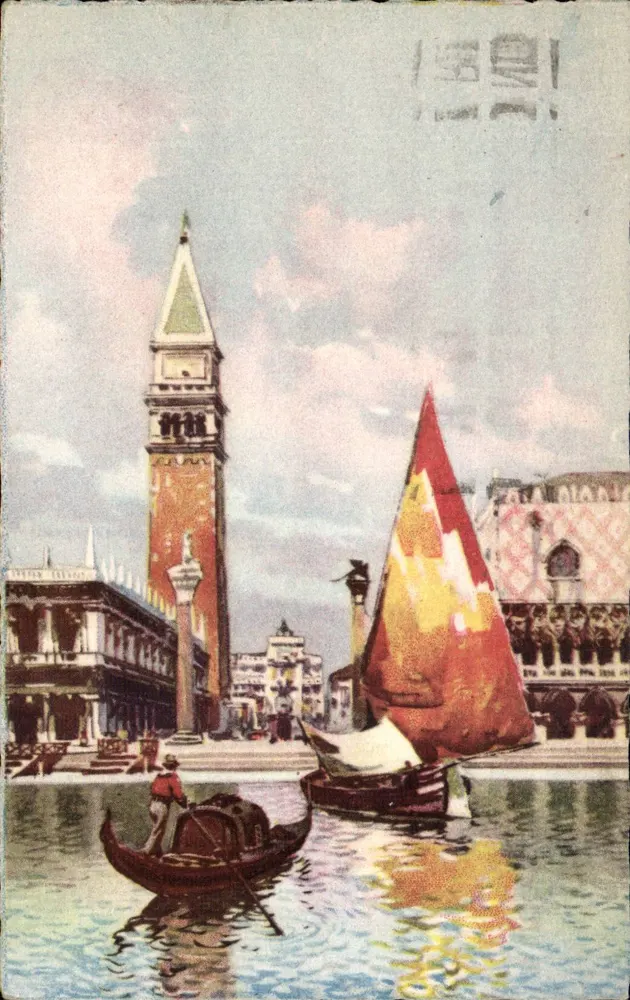 Piazza San Marco — Ansicht der Lagune — Verlag A. Boroschi, Nr. 4338-3 - Vorderseite