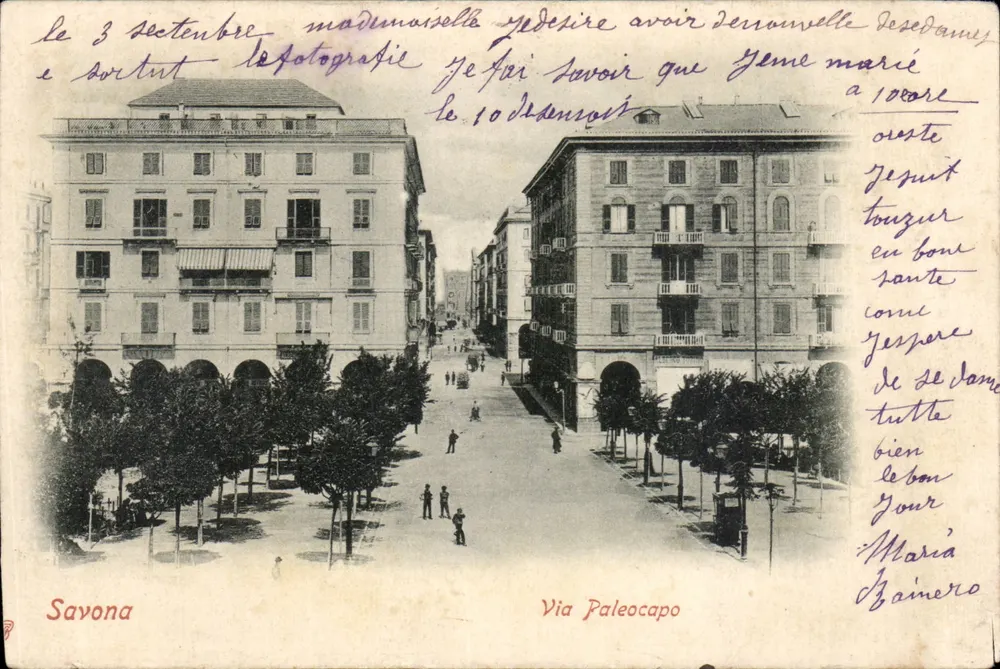 Savona — Via Paleocapo — italienische Karteikarte herausgegeben von Cartolina Postale Italiana - Vorderseite