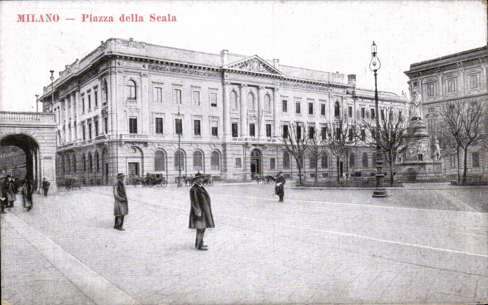 Mailand — Piazza della Scala — unbekannter Verlag - Vorderseite