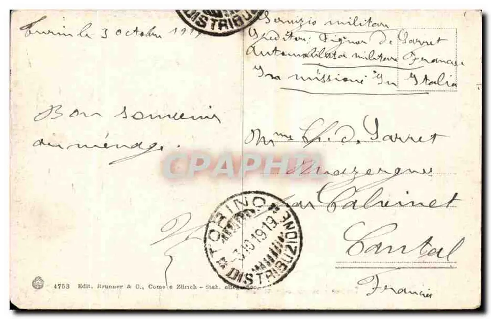 Turin - Piazza dello Statuto — Verlag Brunner & C., Como, Zürich, Nr. 4758 - Rückseite