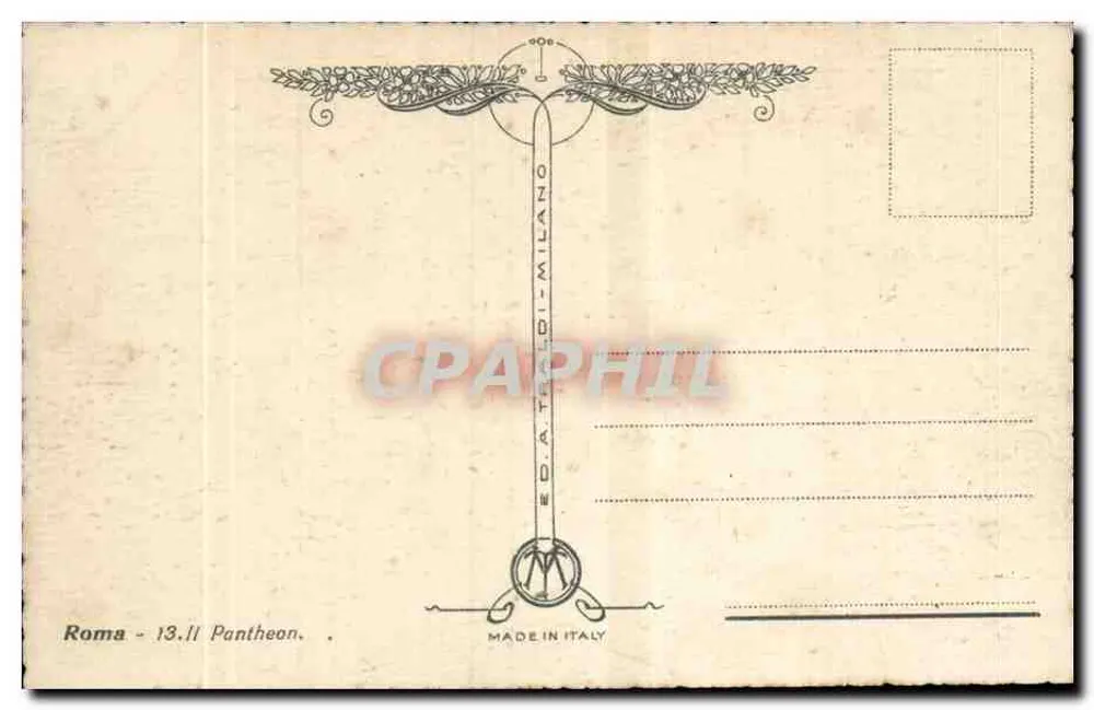 Rom — Pantheon — Verlag OZAL MILLE — D. A. O. M. - Rückseite