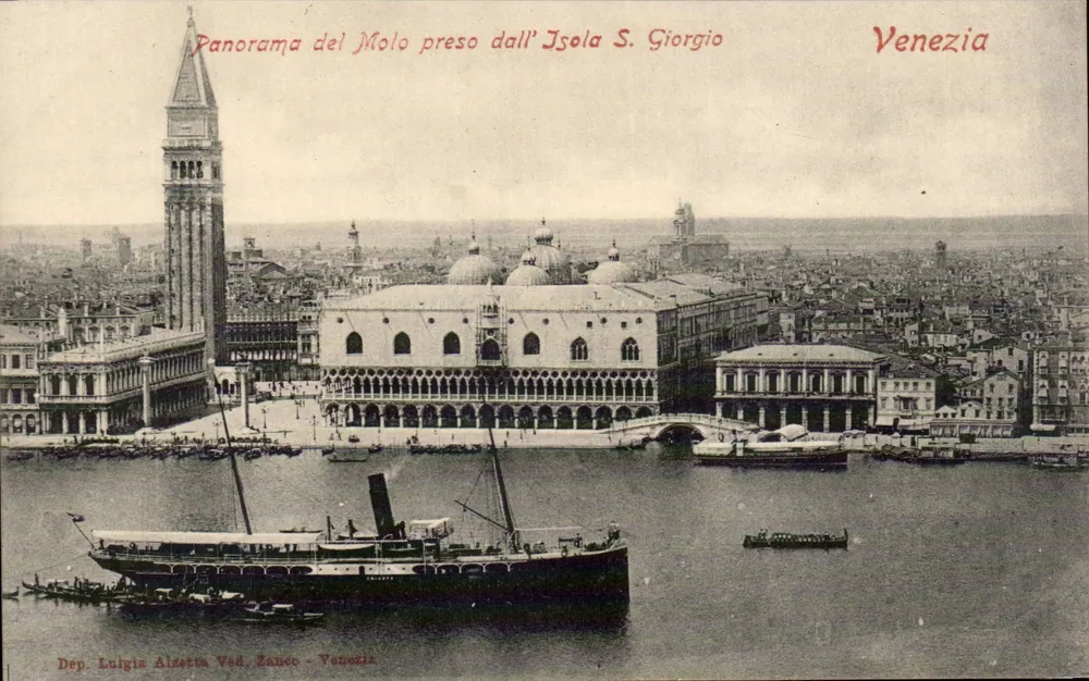 Panorama des Molo vom Saint-Georges-Insel aus — Venedig — Dep. Luigi Alzetta Vad. Zanuco - Vorderseite