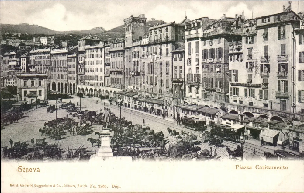 Gênes — Piazza Caricamento — Atelier H. Guggenheim & Co., Zürich, No. 7865 - Vorderseite
