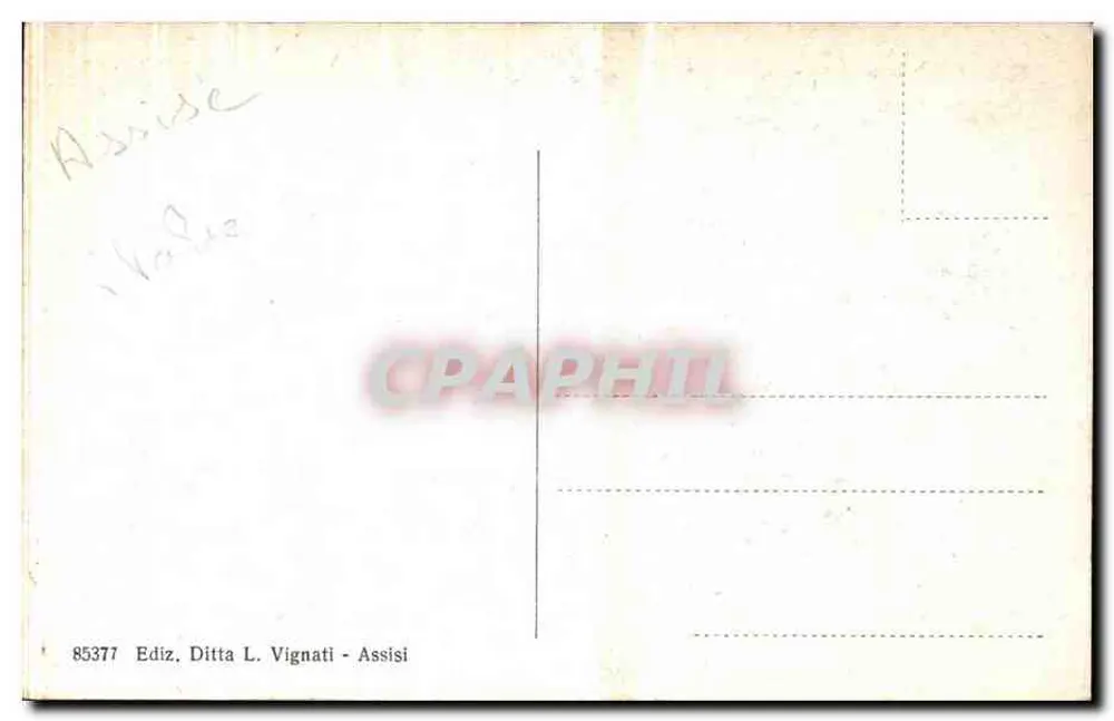 Assisi - Teilpanorama von der Rocca Minore — Edition L. Vignati, Nr. 85377 - Rückseite