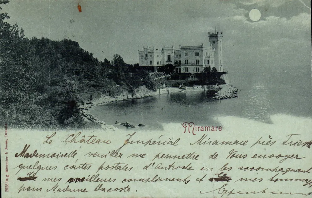 Imperialer Schloss Miramare nahe Trieste — Verlag Römmel & Jonas, Nr. 2028 - Vorderseite