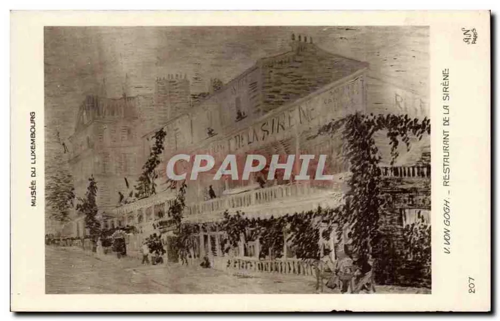 Musée du Luxembourg — Restaurant de la Sirene — V. von Gogh — n° 207 - Vorderseite
