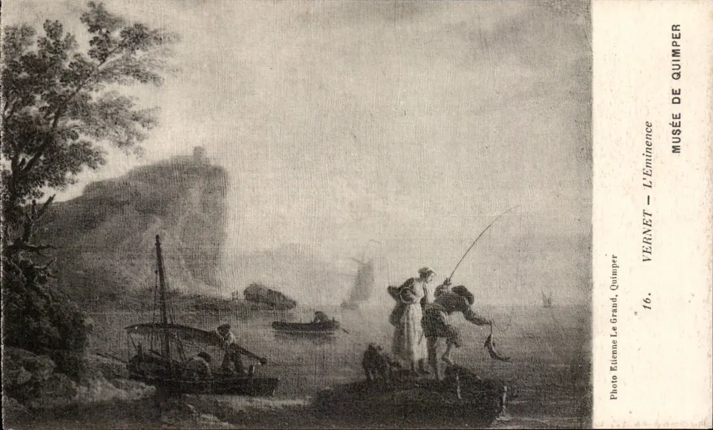Pescadores a bordo — Vista do museu de Quimper — Foto Élienne Le Grand, VERNET — n°16 - Frente