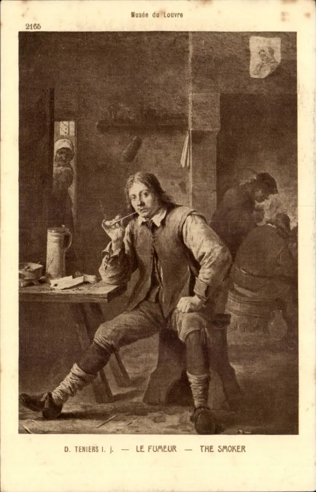 Der Raucher — D. Teniers I. j. — Musée du Louvre — n° 2165 - Vorderseite