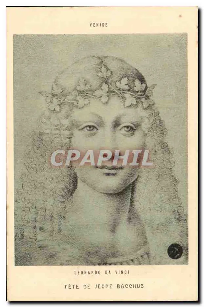 Kopf des jungen Bacchus — Leonardo da Vinci — Braun & C°, Paris, n°78052 - Vorderseite