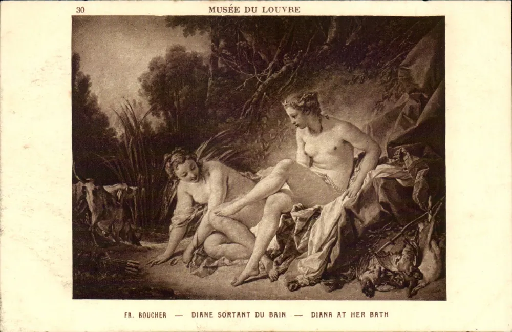 Diane beim Aussteigen aus dem Bad — Louvre-Museum — Fr. Boucher — Nr. 30 - Vorderseite
