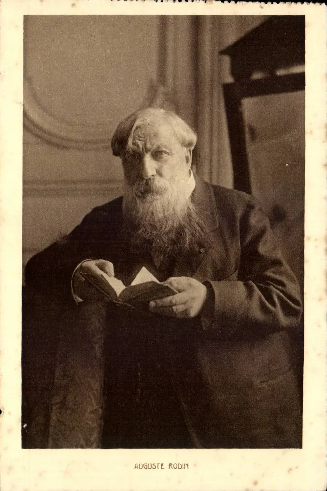 Auguste Rodin — retrato em preto e branco — Braun & Cie, Paris - Frente