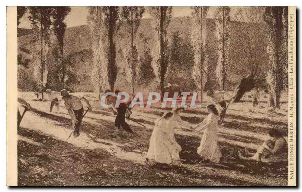 Landschaftsszene — Arbeit und Ruhe — SALLE HENRI MARTIN (Triptyque) - Vorderseite
