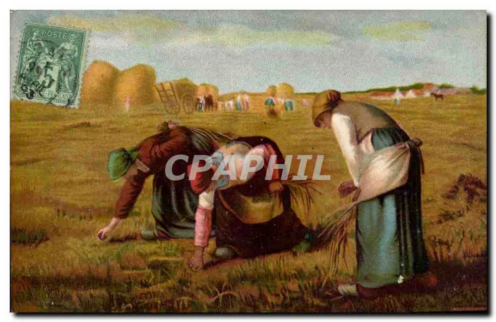 Zbieranie pszenicy — Scena wiejska — K. P. Wydawcy, seria 588 - Awers