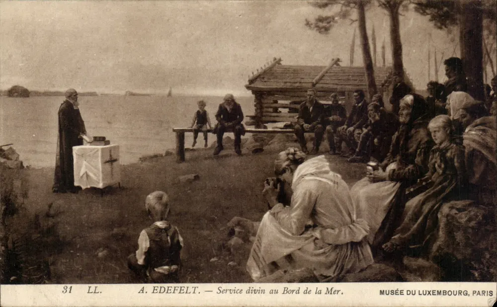 Gottesdienst am Ufer des Meeres — A. Edefelt — Museum des Luxembourg, Paris - Vorderseite