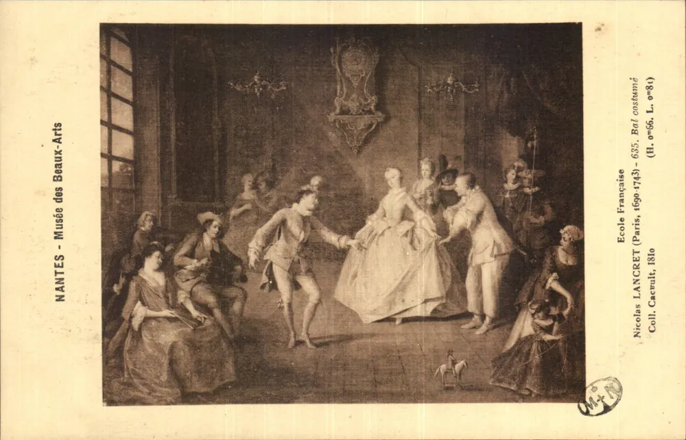 Kostümball — Nicolas Lancret, 1810 — Französische Schule, H. o°66, L. o°81 - Vorderseite