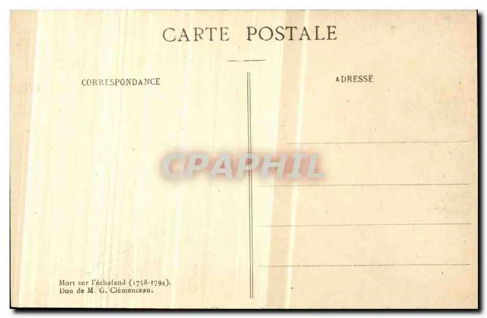 Retrato de Robespierre (Maximilien de) — Museu Carnavalet — G. Boucheta, foto-editora, 72, Av. da Hôpital, Paris - Verso