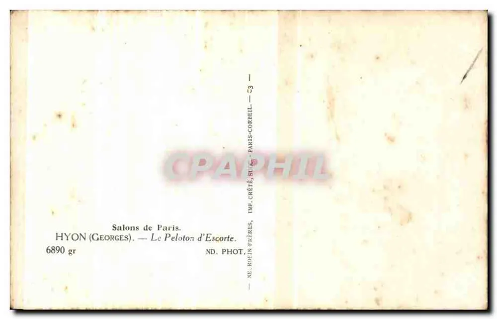 Eskortsquadron — uniformierte Reiter — Hyon (Georges) — n° 6890 - Rückseite
