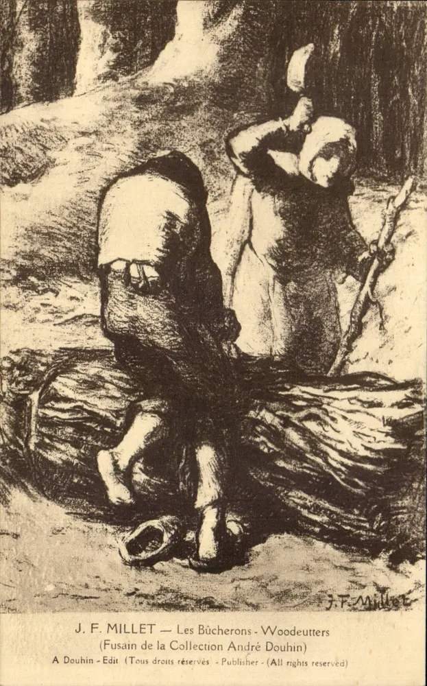 Die Holzschnitzer — Les Bûcherons — J. F. MILLET — Edition André Douhin - Vorderseite