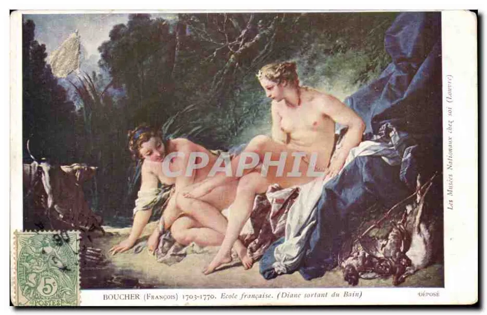 Diane beim Aussteigen aus der Badewanne — Gemälde von Boucher — Kunstausgabe - Vorderseite