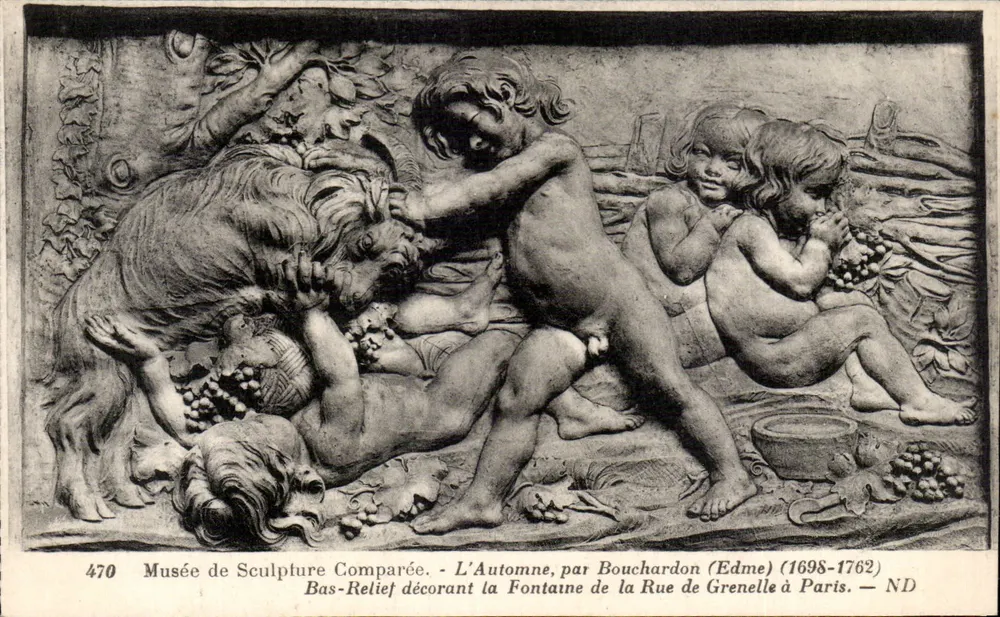 Relief der Jahreszeit Herbst von Bouchardon — Museum für vergleichende Skulptur, Paris - Vorderseite