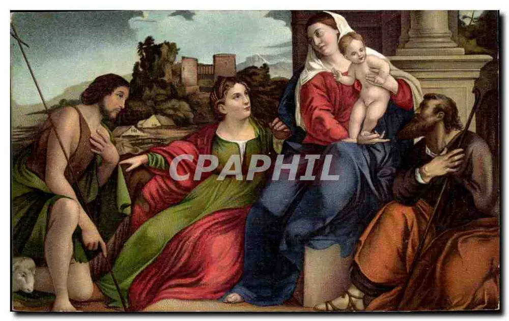 Die Heilige Familie — religiöse Szene — E. Sborgi, Nr. 527 - Vorderseite