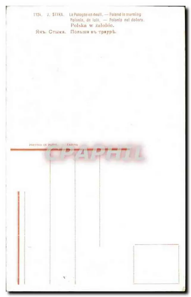 Frau in Trauer — Polen in Trauer — J. Styka - Rückseite