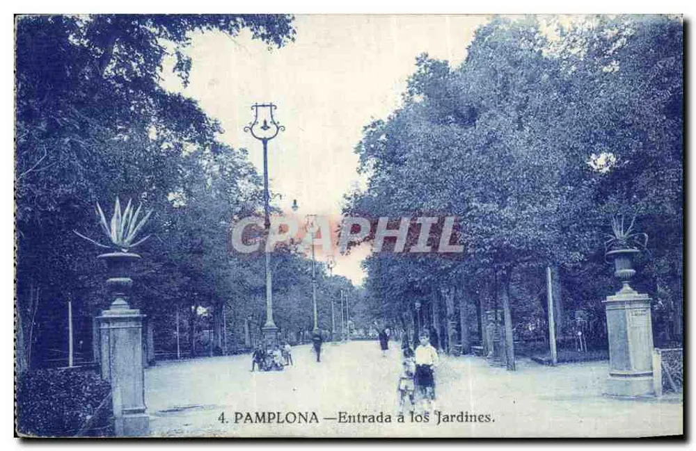 Pamplona — Eingang zu den Gärten — Graphil - Vorderseite