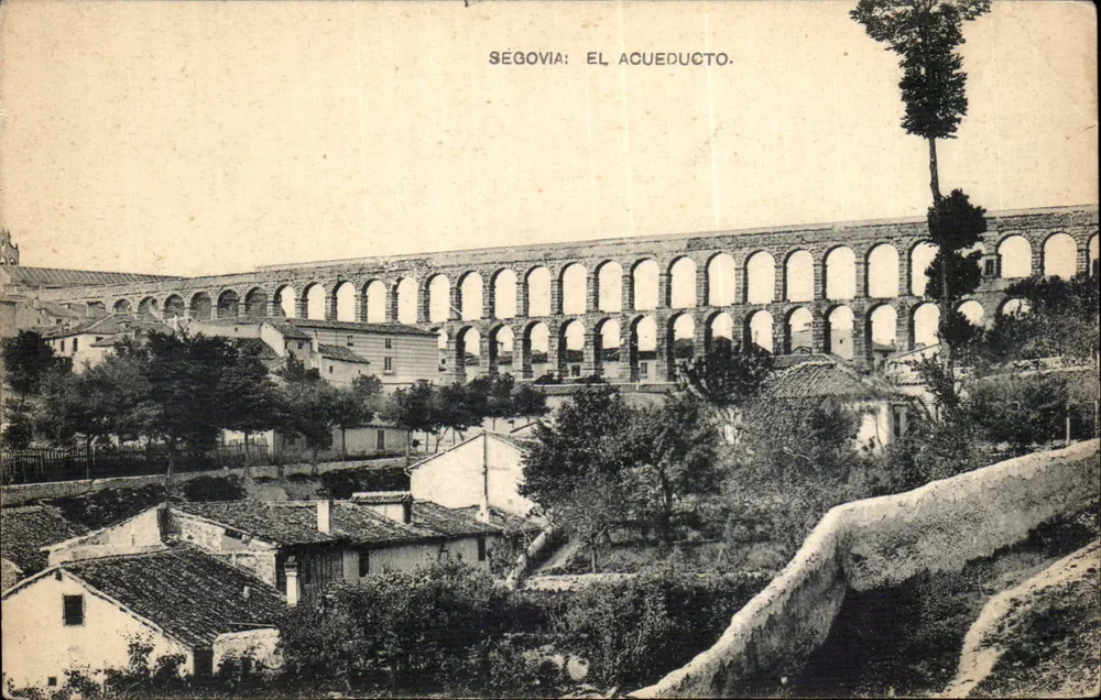 Ségovia: El Acueducto — Panoramablick — Phototypia de Hauser & Manet, Madrid - Vorderseite