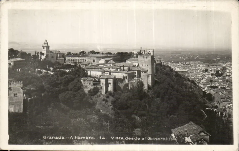 Granada—Alhambra. 14. Blick vom Generalife - Vorderseite