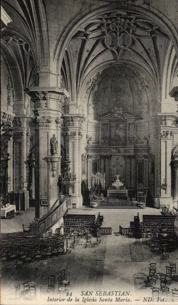 San Sebastián — Innenansicht der Kirche Santa María — ND. Fot. - Vorderseite