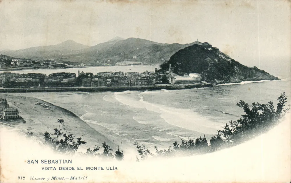 San Sebastián — Ansicht vom Monte Ulía — Hauuser y Menet, Madrid, n° 912 - Vorderseite