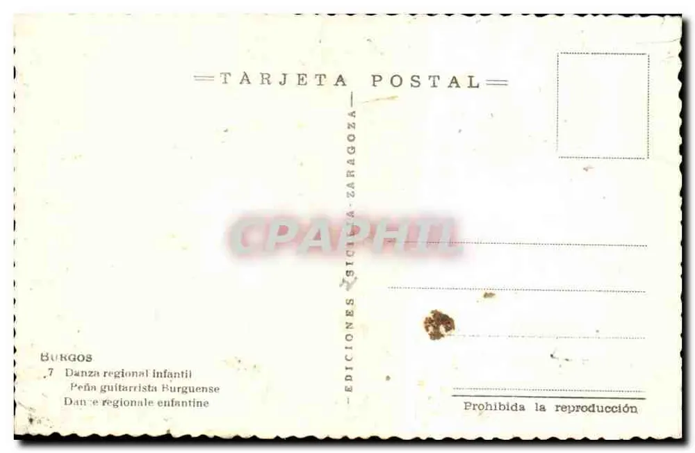 Burgos — Regionale Kinder-Tanz — Editions Zaragoza - Rückseite