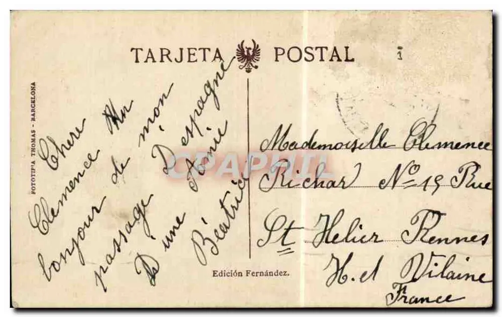 Alcèda. Most Bejoris — karta pocztowa nr 3 — wydawnictwo Fernández - Rewers