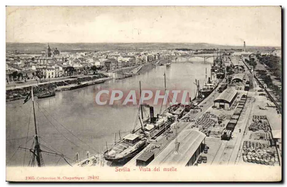 Sevilla - Ansicht des Hafens — Sammlung M. Chaparteguy n° 28492 - Vorderseite