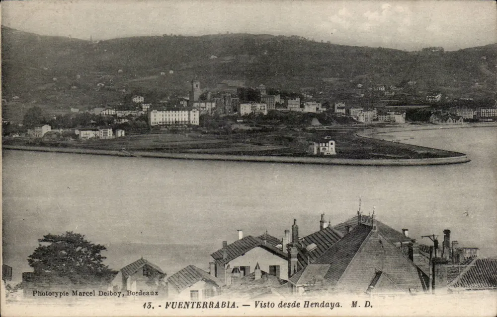 Fuenterrabía — Visto desde Hendaya — Phototypie Marcel Delboy, Bordeaux, Nr. 43 - Vorderseite