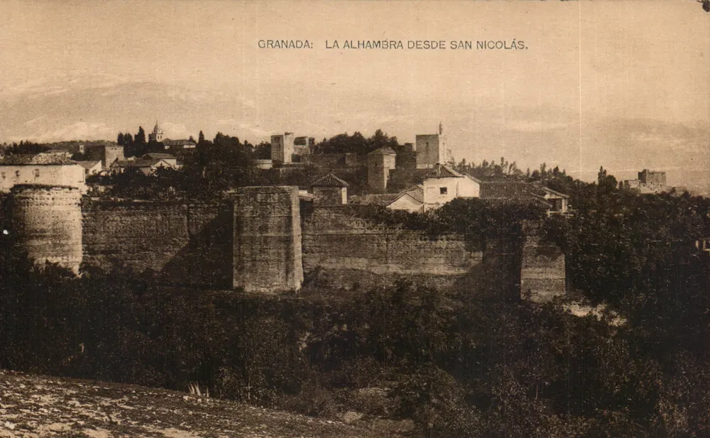 Granada: Die Alhambra von San Nicolás — Phototypia de Maus - Madrid - Vorderseite