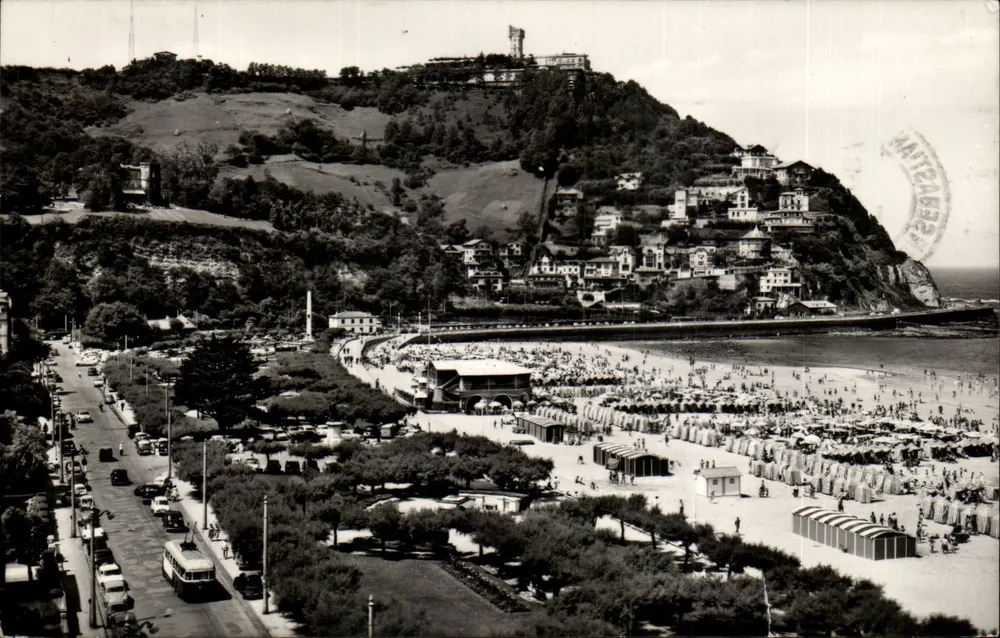 San Sebastián — Playa de Ondarreta und Monte Igeldo — unbekannter Verlag, Seriennummer nicht sichtbar - Vorderseite